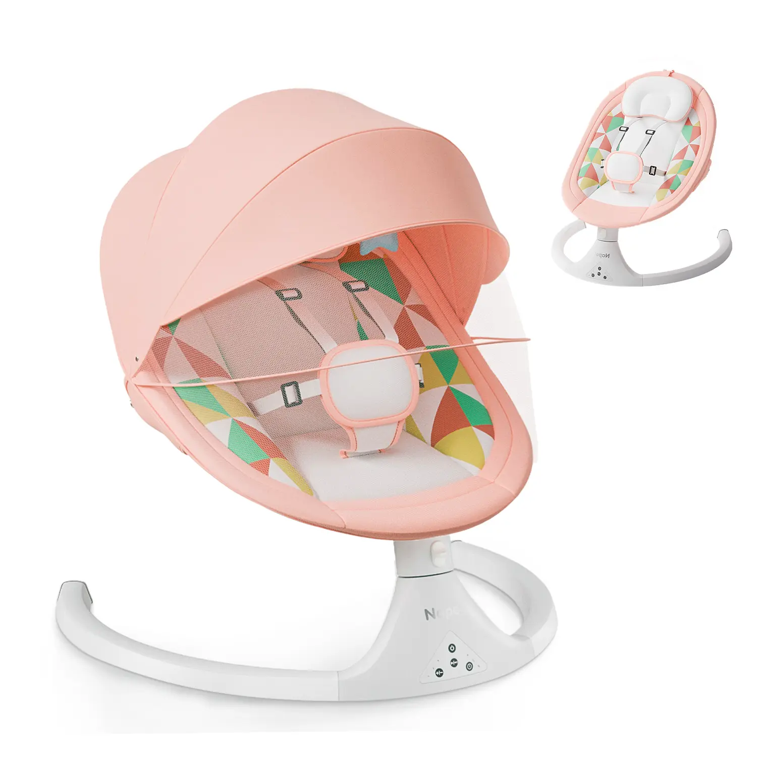 Electric Baby Swing with 5 Sway Speeds, Remote Control, Bluetooth & Music Features for Indoor/Outdoor Use ,baby Bouncers, Rocking Motion, #SummerVibes