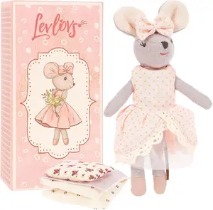 LEVLOVS Mouse in a Box Mouse Jasmine in a Gift Box with The Bedding