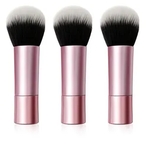 Mini Multitask Face Brush Set (3 Pack) – Travel Makeup Brushes for Blush, Bronzer & Setting Powder, Vegan, Cruelty-Free Synthetic Bristles