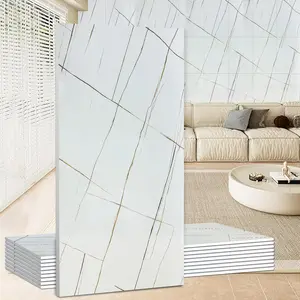 Wall Panels Peel and Stick,PVC Imitation Artificial Marble Tiles Sticker,10 pcs 23.6" L x 11.8" W,Heat-Resistant Backsplash Tile,for Bathrooms Living Rooms Bedrooms.