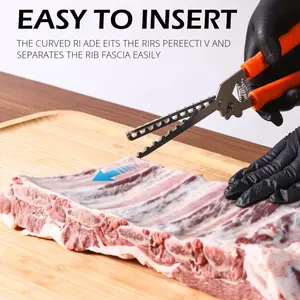 Upgraded Rib Membrane Remover Tool, 304 Stainless Steel BBQ Rib Membrane Remover with Ergonomic Non-Slip Comfort Grip Handle, Effort-Saving Rib Puller for Pork Ribs, Grill & Smoker Prep