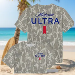 Mossy Oak Camo T Shirt Michelob Ultra Style Classic Fit Model 3D Hunting Print Soft Breathable Cotton Short Sleeve Unisex Outdoor Casual Size S 5XL Gift