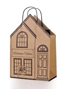 Welcome Home Bags House Shaped Gift Bag for Real Estate Closings
