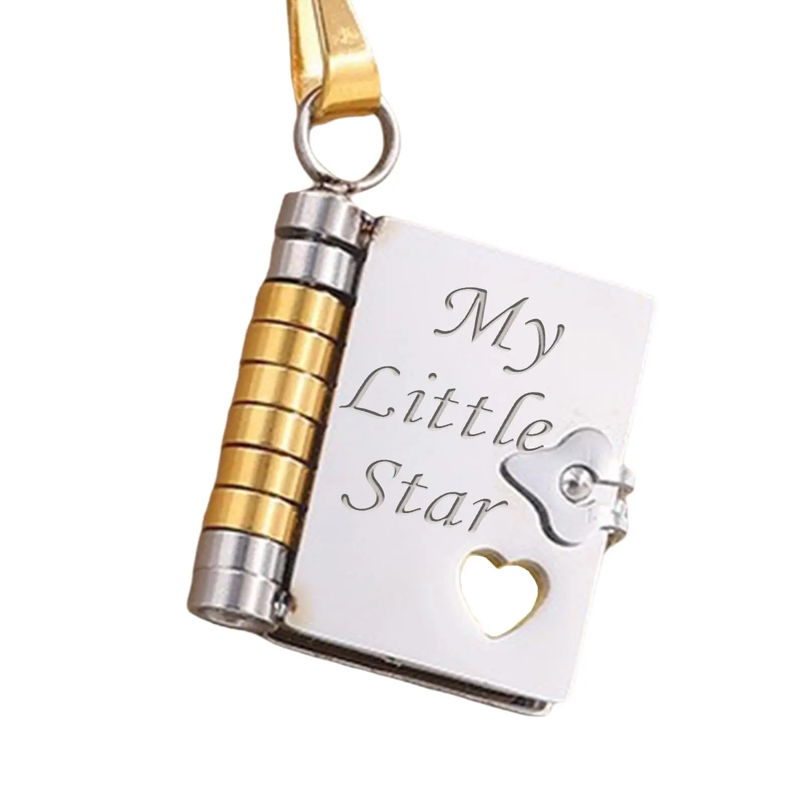 Flip-Open Book Pendant Necklace for Daughters, Stainless Steel Star Locket with 6 Engravable Pages for a Message of Love, Adjustable Chain with 5cm Extension, Birthday, Anniversary, Elegant, Gift-Ready Jewelry Box, Book Locket, 6 Engraved Pages, Openable