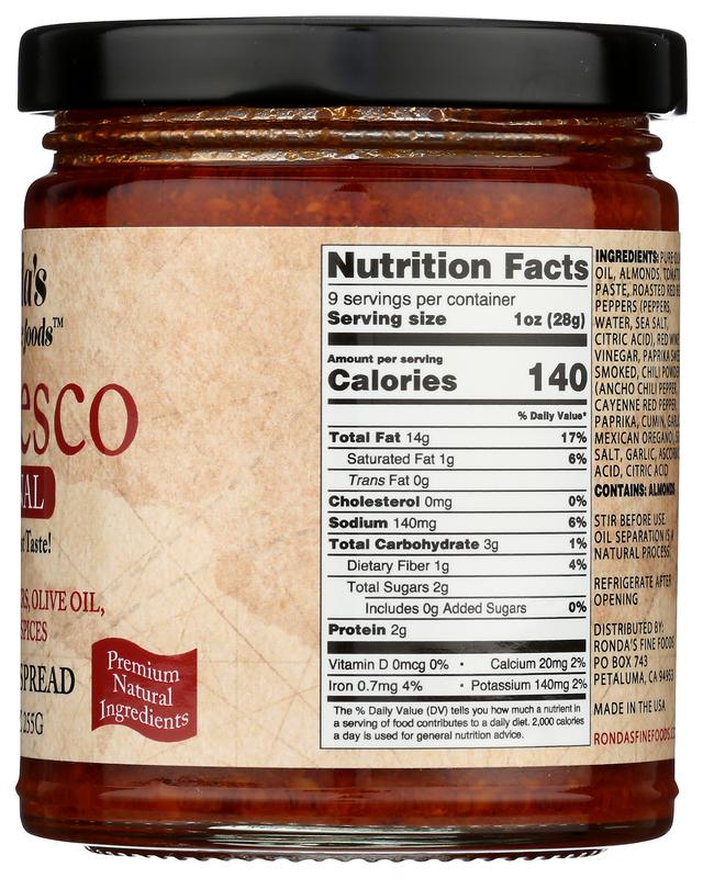 Original Romesco Dip/Sauce/Spread/Topping 9oz Jar