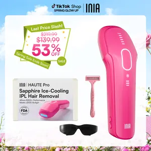INIA HAUTE Pro Sapphire Ice-Cooling IPL Hair Removal Device – Painless, FDA Cleared, Full Body & Bikini Use, Long-Lasting Results for Women & Men, 2-Year Warranty – Stay Cool & Smooth, Best Valentine's Day Gift for Her