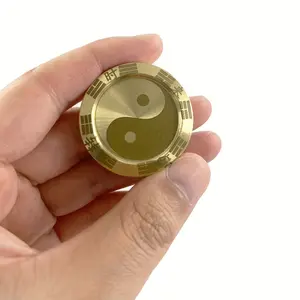 Metal Fidget Slider Lucky Coin - Tai Chi Coin Haptic Coin EDC Toy Metal Fidget Toys, More Cycle You Played More Luck You Got, Every Dog Has His Day, All Money Go My Home!