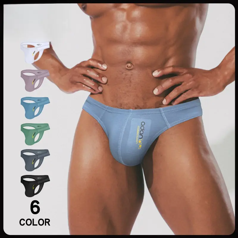 Thin, narrow-edged, tight-fitting men's modal bikini briefs with a single front rise and butt-lifting design