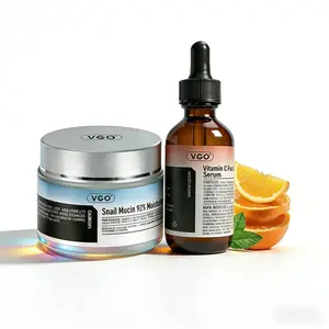 VGO Vitamin C Serum & Snail Mucin Face Cream for Hydrating Skin Care