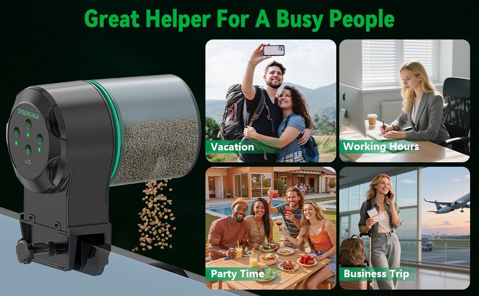 250ml intelligent automatic fish feeder, aquarium automatic fish feeder, fish tank holiday timed feeder, electrically adjustable automatic fish food dispenser