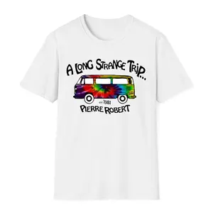 Colorful Hippie Bus Tribute Tee, Retro VW Van Tie Dye Shirt, Vintage Music Fan Gift