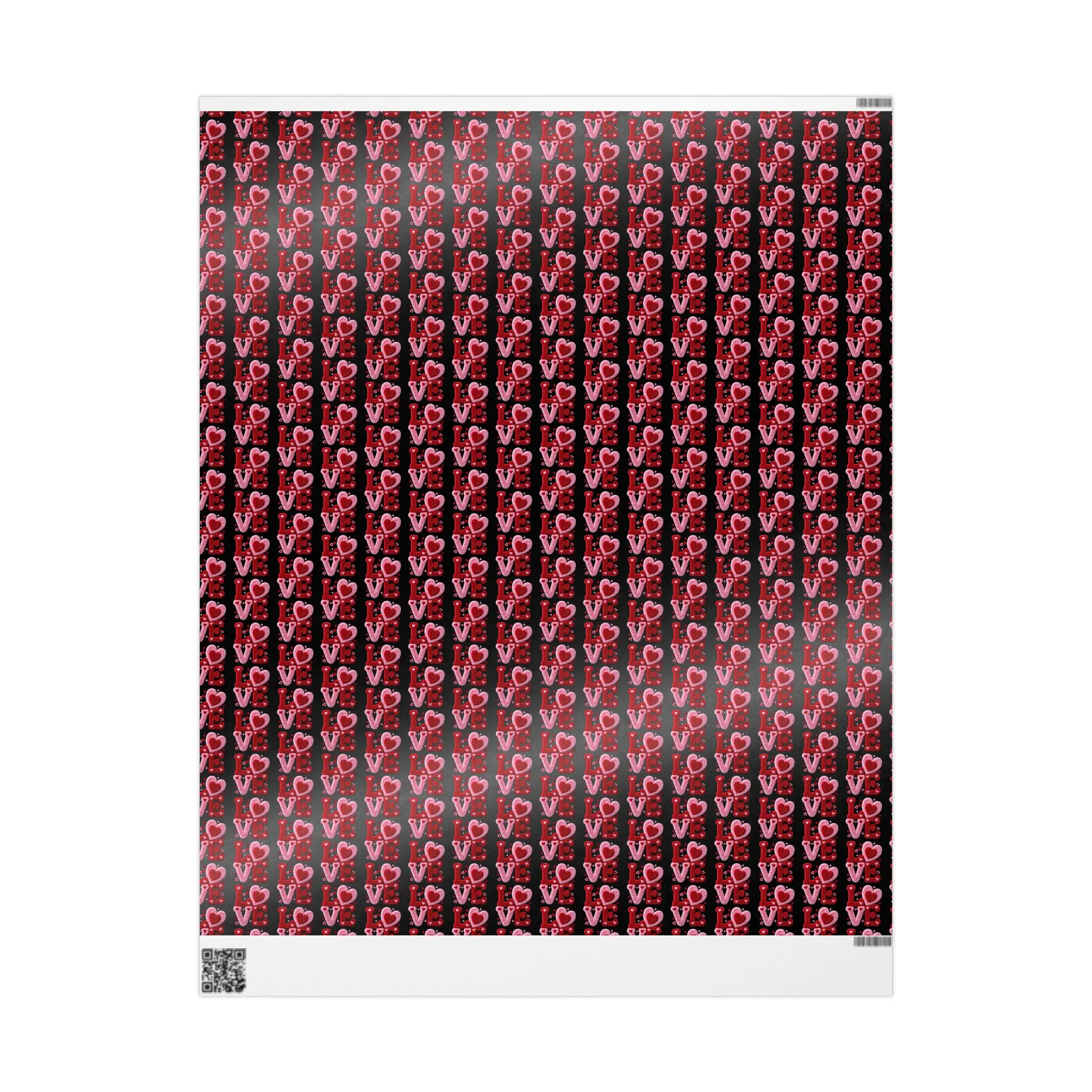 Red Heart Pattern Wrapping Paper Valentine Love Hearts 90 gsm Fine Art Paper High-Gloss or Smooth Matte Finish 30x36 30x72 30x180 Inches