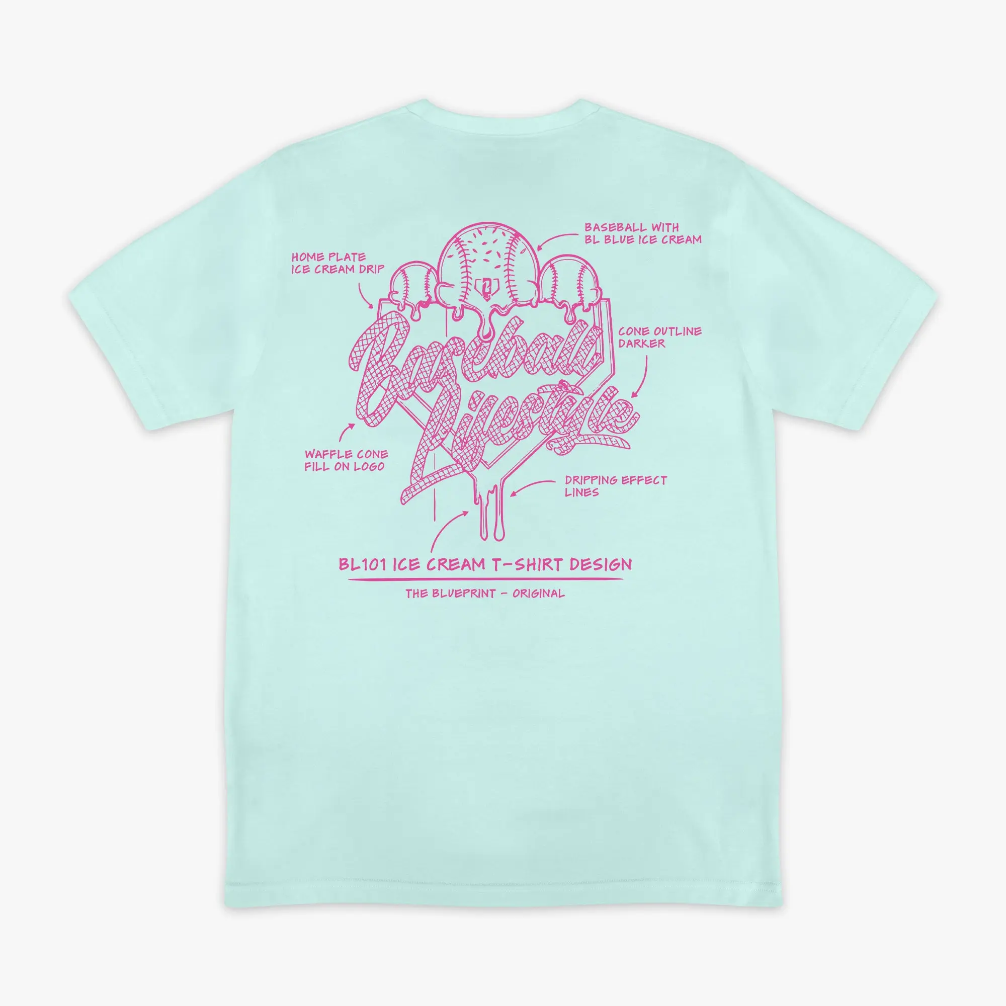 OG Ice Cream Design Tee - Light Blue