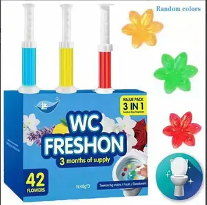 6 Pack Toilet Gel Stamp, 6 Kinds Of Scent Toilet Bowl Cleaner Gel, Long-Lasting Flowers Shaped Bathroom Freshener, Keeps Toilet Fresh Fragrant and Clean Household Scented Odor Eliminator Odor Absorber laundry detergent toilet bowl cleaners