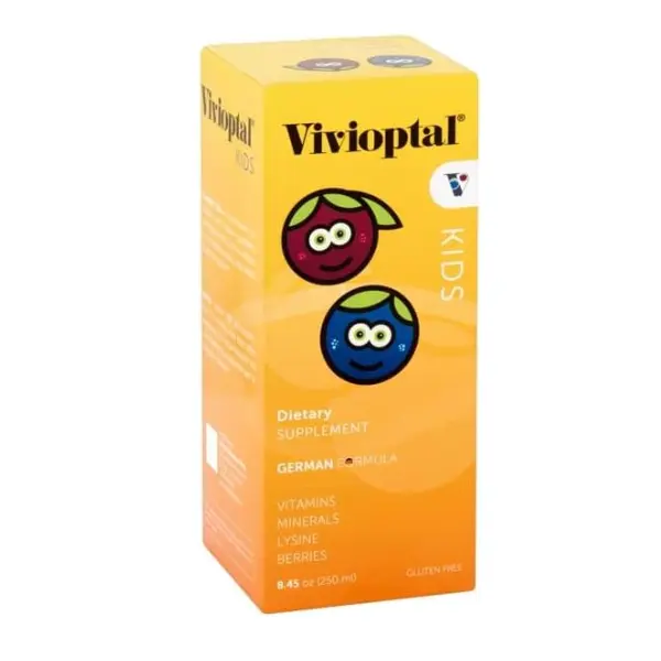 Vivioptal Kids Cold & Cough Syrup with Vitamin C - 8.11oz Lactose-Free Dairy-Free Nutritional Supplement for Youth, Immune System Support, Brain Health