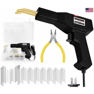 600Pcs Hot Stapler Car Plastic Welder Gun Kit, Bumper Fender Fairing Repair Welding Tool, Stainless Steel Wave Flat Corner Staples, Overheat Protection Portable Repair Set