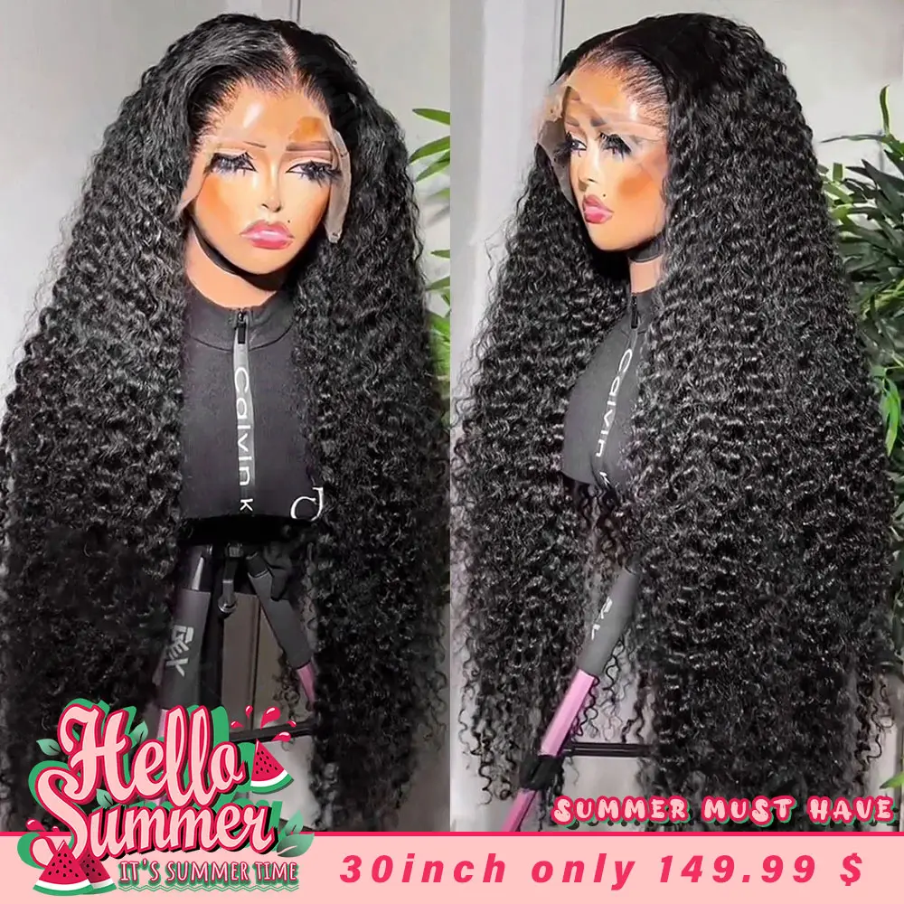 30 Inch Deep Wave Lace Front Wig Human Hair 200 Density 13x6 HD Transparent S4ae8cd480cde4f529033b53d28dbe  main image 3