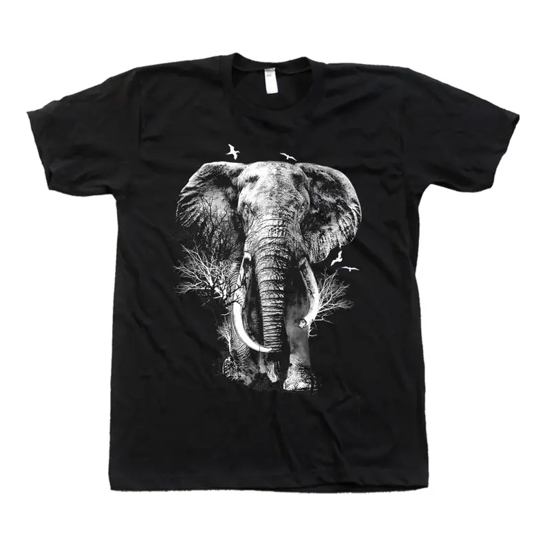 Elephant Graphic T-Shirt: Unisex Animal Print Tee #SohoChic