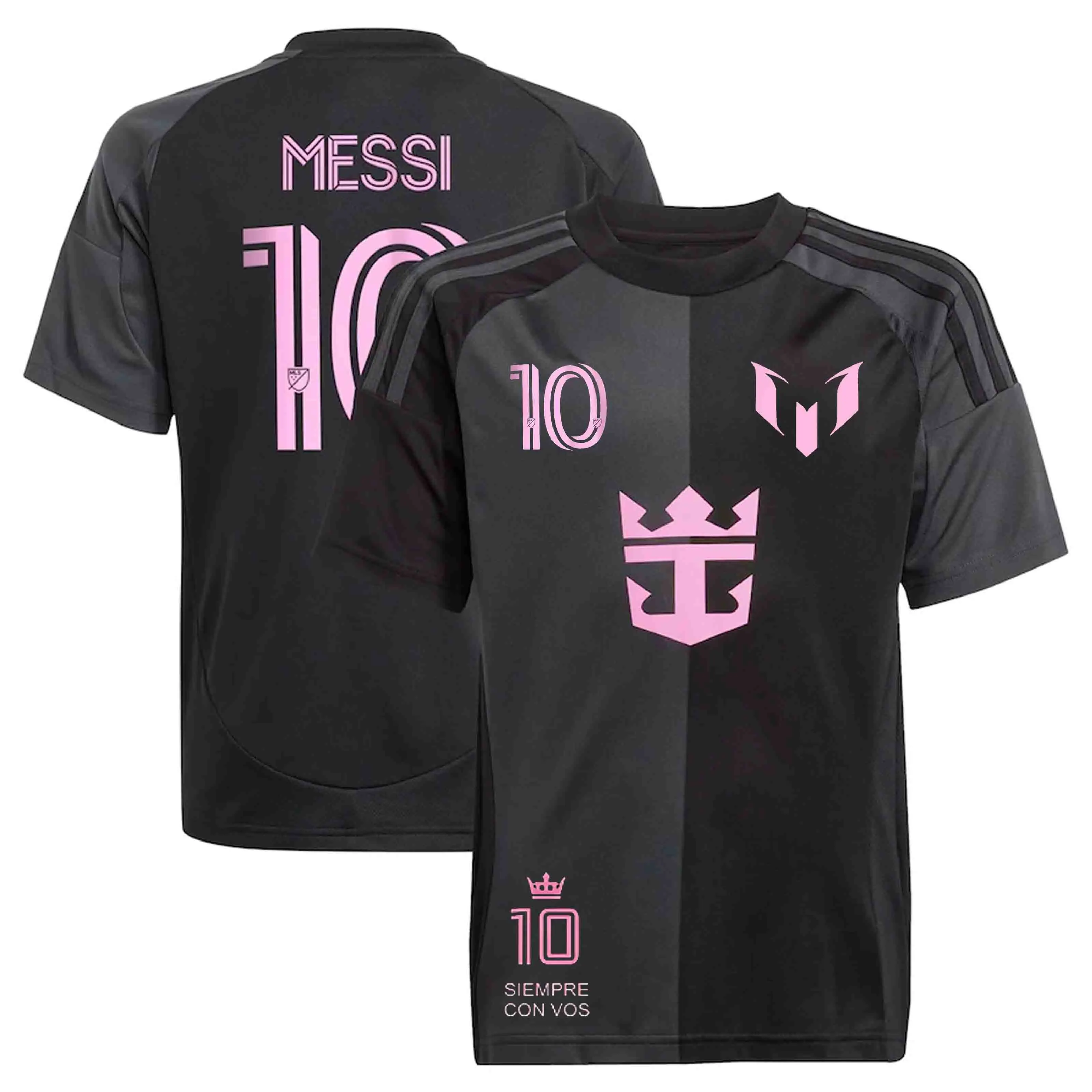 Messi #10 GOAT Black & Blue Soccer Jersey, Unisex Football Shirt, Messi Fan Jersey, Soccer Gift, Football Supporter Outfit