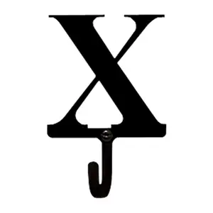 212 MAIN Small Village Wrought Iron Letter X Wall Hook - Powder Coat, Wall Mount, Rustic Look Home Decor Hook