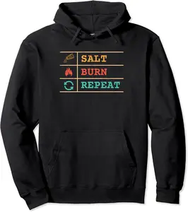 Salt, Burn, Repeat Halloween Night Spooky Supernatural Being Pullover Hoodie - 27B09BL8F58M