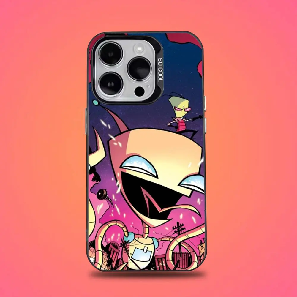 Cartoon I-Invader Zim Gir Phone Case For iPhone  17,16,15,14,13,12,11,Pro,Max,Plus,Mini,XS,SE Anti Fall Black Matte Hard  Bumper - TikTok Shop