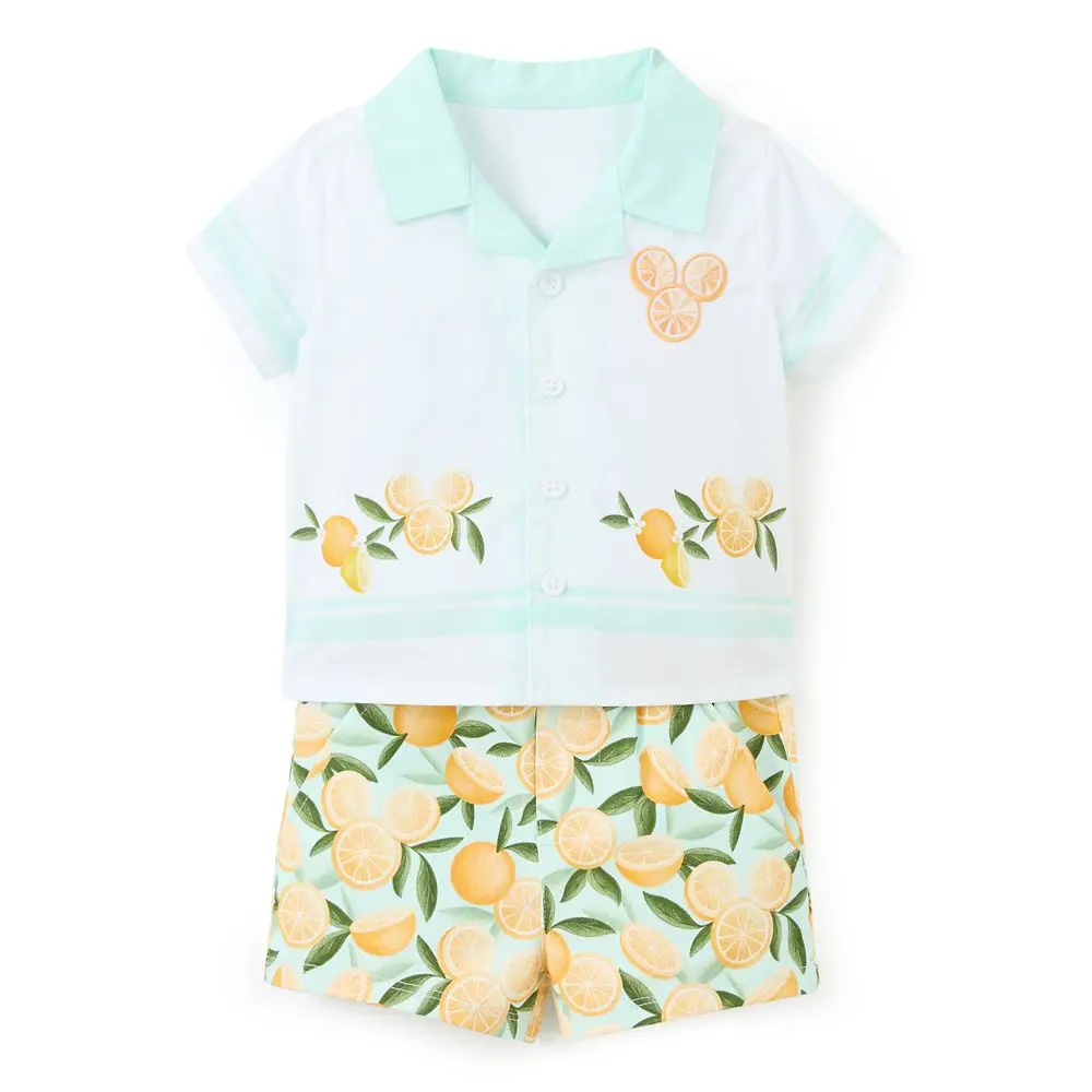 Disney Store Mickey Mouse Icon Oranges Shirt and Shorts Set for Baby