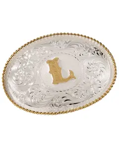 Montana Silversmiths Unisex Initial "L" Belt Buckle - 700L