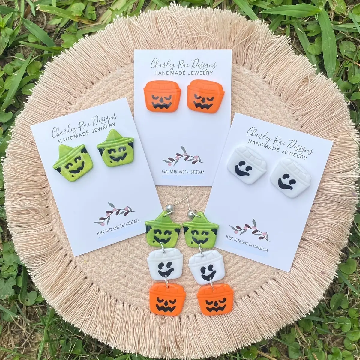 Vintage Halloween Happy Meal Bucket Earrings