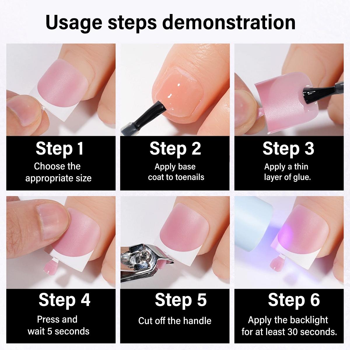 French Toe Nail Press Ons, Pre-Etched 15 Sizes 150Pcs, Sharp Square X-Soft Pink False Toenails, Soft Gel Full Cover Fake Toes for DIY Salon Pedicure & Nail Extensions