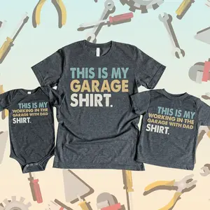 This Is My Working In The Garage With Dad Shirt, Daddy And Me Shirts, Garage Shirts, Father And Son Shirts, Father's Day Matching Shirts Casual Daily Wear Tee For Son, Gifts for Daughter Apparel Made In The USA