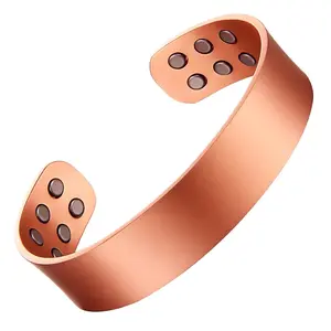 Copper Magnetic Therapy Bracelet for Men & Women - 100% Pure Copper Bracelets - Raw, Solid & Uncoated Authentic Handmade Tibetan Bracelet Cuff Bangles
