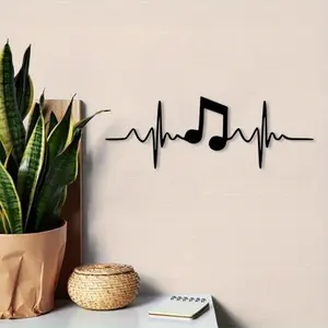 Music Heartbeat Metal Wall Art, Iron Music Studio Decoration, Modern Living Room Decor, Melody Theme Wall Hanging, Ideal Gift for Music Lovers, Iron Artwork, Iron Decorations, Iron Melody Design