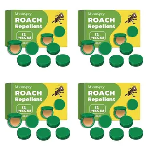 [4pcs]MoonSpry Roach Repellent, Domestic Dormitory Kitchen Powerful Cleaning Cockroach Exterminator Cockroach Gel Bait Pest Control Kit Rodent Repellent Pouches for Indoor & Outdoor Multi-Surface Microfiber Floor Mop roach killer indoor infestation
