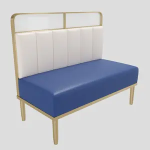 20 pcs.Stainless Steel Modern Dining Tables and Chairs Restaurant Sofa Sets Commercial Leather Booth Seating For Restaurant Coffee Shop YJB008