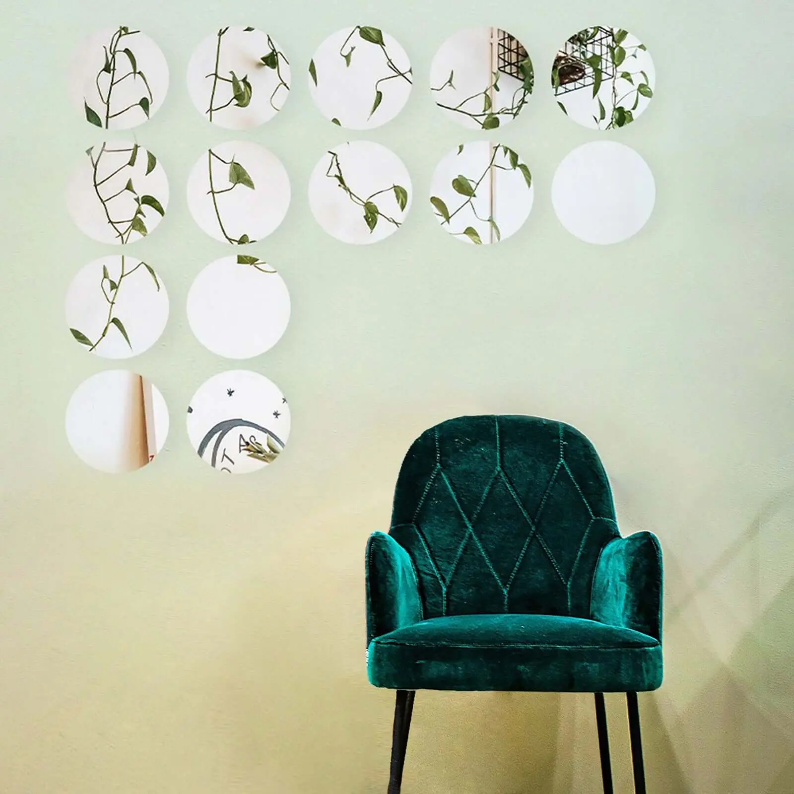 12-Pack 8 in Round Adhesive Backed Acrylic Decorative Mirror Wall Stickers, Easy-Remove Wall Decals with Mirror Effect for Home Decor, Tile Applications
