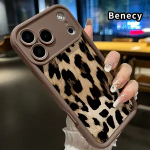 Leopard - print elegance Phone Case for iPhone 17 Pro Max 16 Plus 15 14 13 12 11 Air E Shockproof Non Slip Military-Grade Protection Silicone Cover