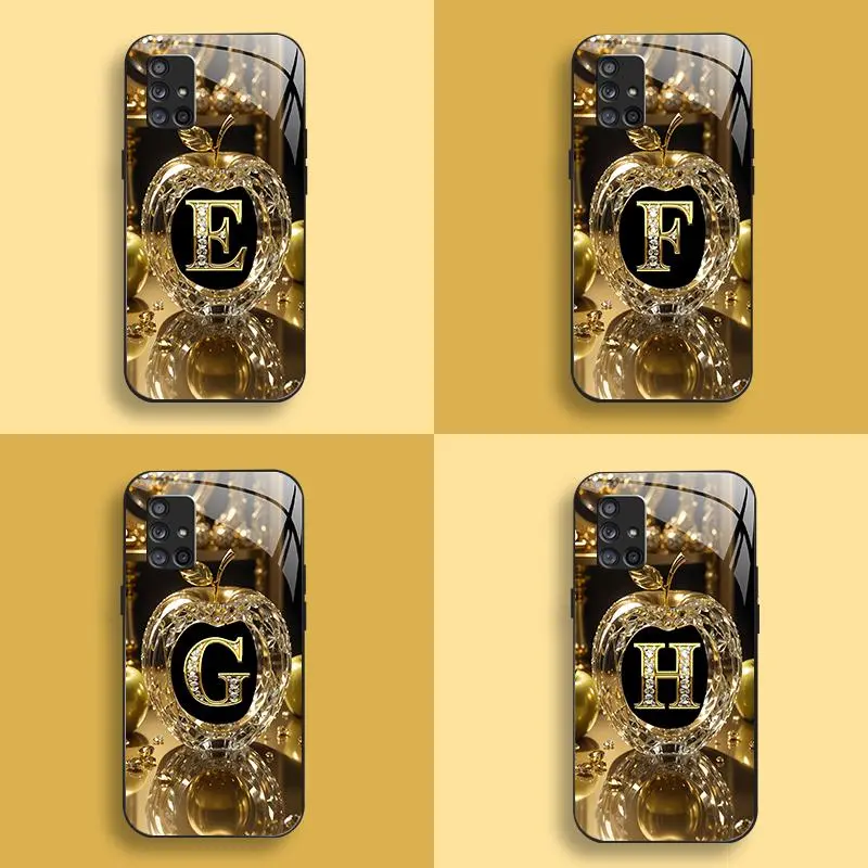 Suitable for [Galaxy A71 5g] New high-end letter glass mobile phone case New business simple metal paint electroplated glass mobile phone case Affordable price Anti-drop and anti-fingerprint 995