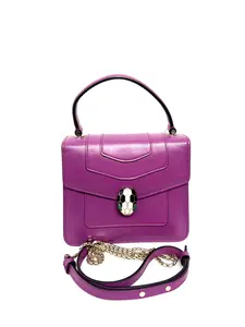 Pre-owned Bvlgari Serpenti Forever Snakehead Red Ruby Leather Bag 18x15x9 cm Classic Design