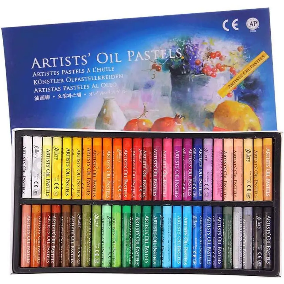 P-ITC039 Oil Pastels Set, Professional Soft Washable Round Non-Toxic Crayon Oil Pastel Sticks for Artist, Kids - Painting, Drawing, Graffiti Arts Supplies (50 Colors)