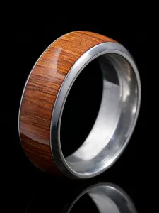 Trending Stainless Steel Wood Inlay Ring, Titanium Steel Fashion Jewelry #WoodInlayRing#StainlessSteelRing#TitaniumSteel#MensRing#FashionRing#TrendyJewelry#MinimalistRing#UnisexRing#HipHopJewelry#DailyJewelry