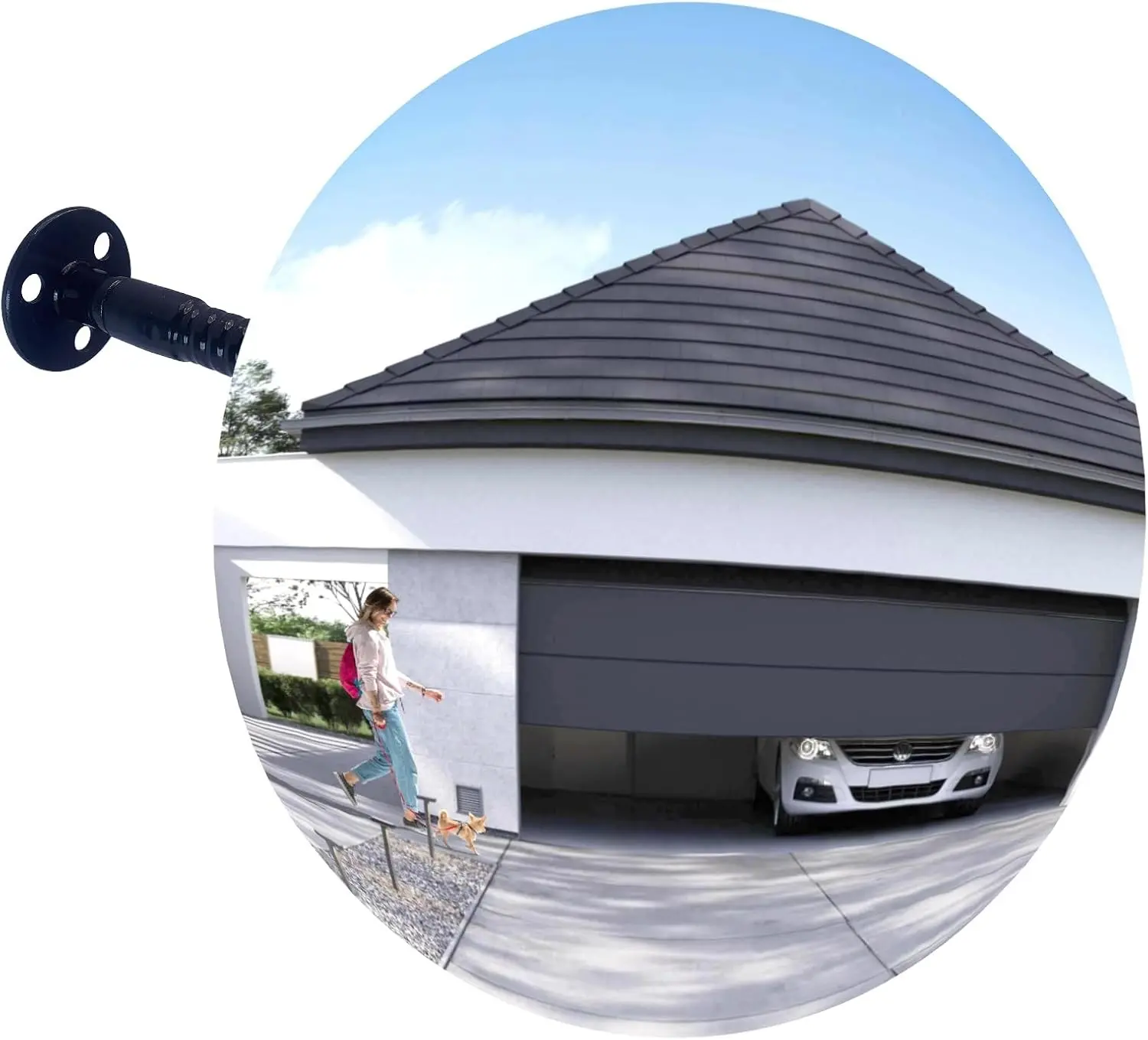 12" HD Frameless Acrylic Convex Mirror, Wide Angle Garage Blind Spot Mirror | Convex fish eye mirror with wide viewing design for garage, corners, driveway, parking areas, and indoor outdoor applications