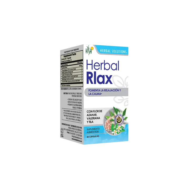 Herbal RLAX | Herbal Relaxation Supplement | Capsules | 60 Capsules | Herbal Solutions