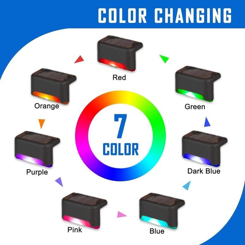 Solar Pool Side Lights 4-Pack, Colorful Solar Lights,Color Changing Waterproof Light up Swimming Pool Accessories Night Lights, Outdoor LED Deck Lights for Stairs, Step, Fence, Yard, Patio, and Pathway Decor