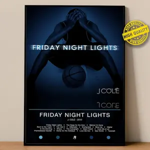 J Cole Poster | Friday Night Lights Poster | Album Poster Prints | Wall Decor Posters | Album Cover | Rap Music Poster