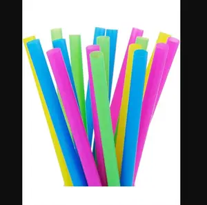 100 Extra Large Plastic Bubble Tea Smoothie Straws, 1/2" Wide X 8 1/2" Long Boba