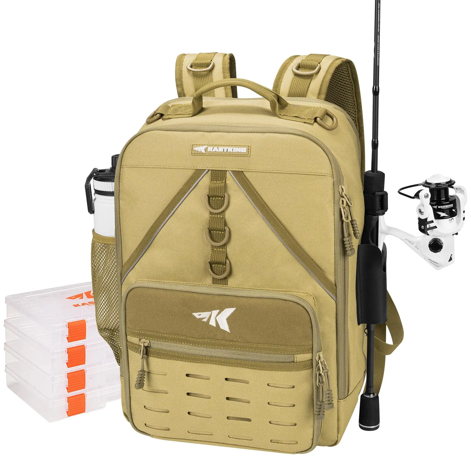 Khaki (With 4 Tackle Trays Included)-M