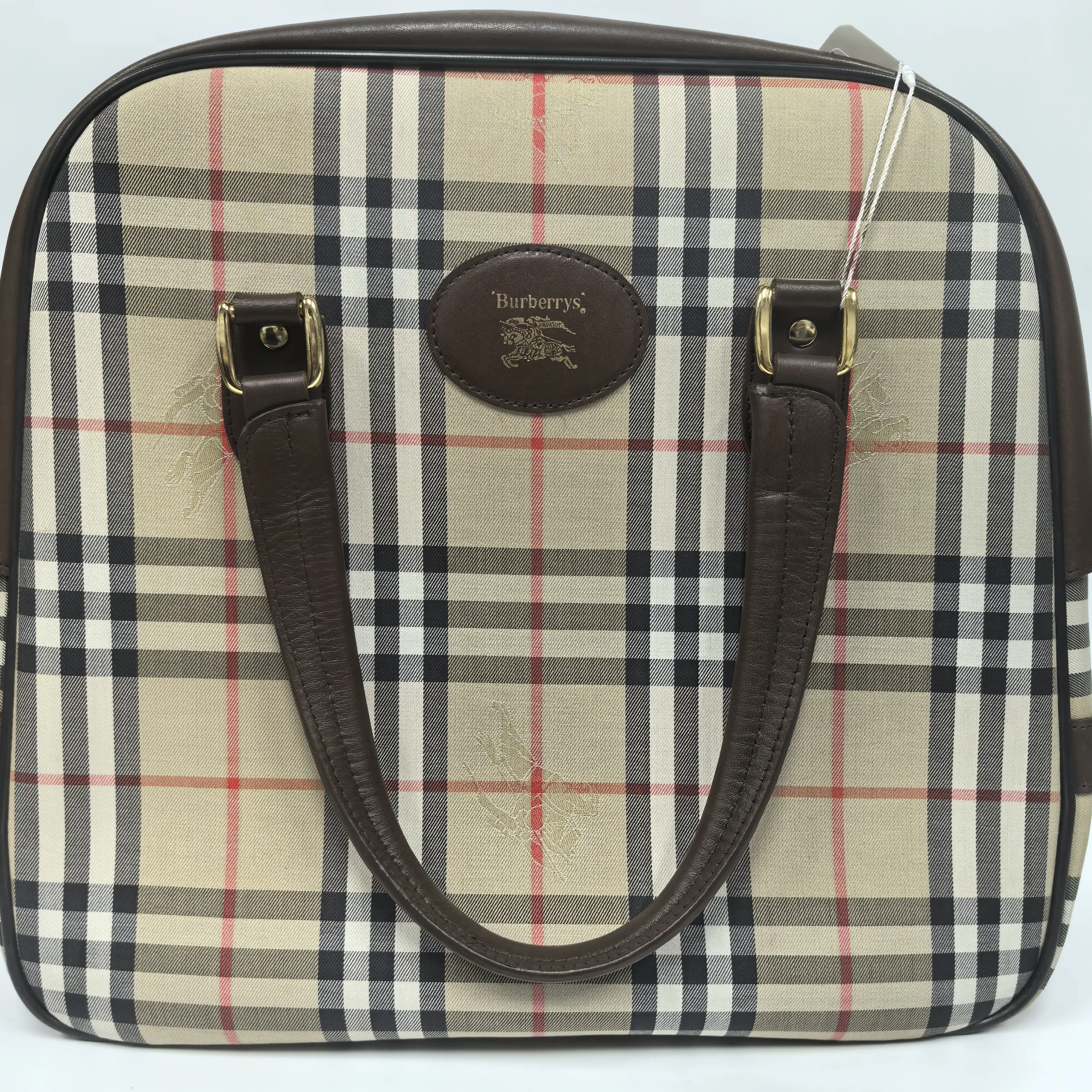 Pre-owned BURBERRY Equestrian Knight Check Briefcase（SZ 51465）