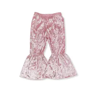 Pink velvet Print Bell Pants bottoms Girls Pants