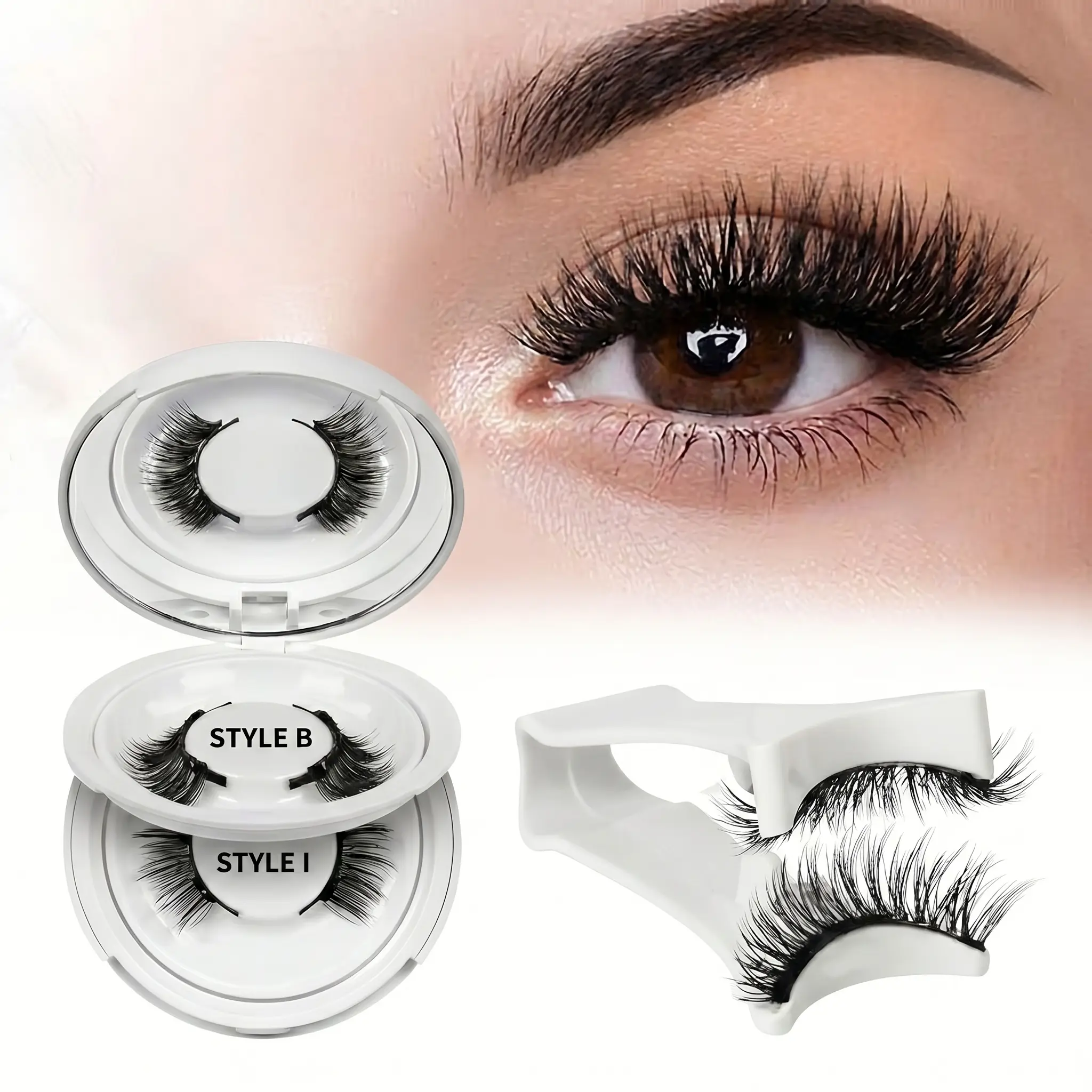 Magnetic Eyelashes 2 Pair Reusable Magnetic Eyelashes With Applicator No Glue Needed Eyelashes Easy To Wear And Remove